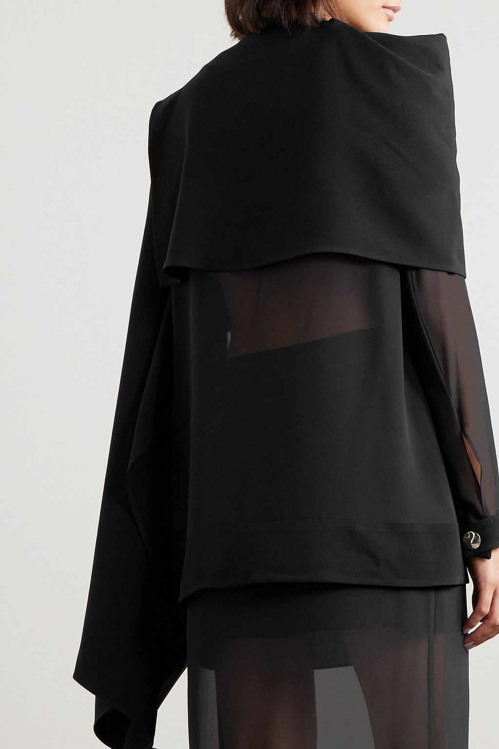 PROENZA SCHOULER Cape-effect chiffon blouse