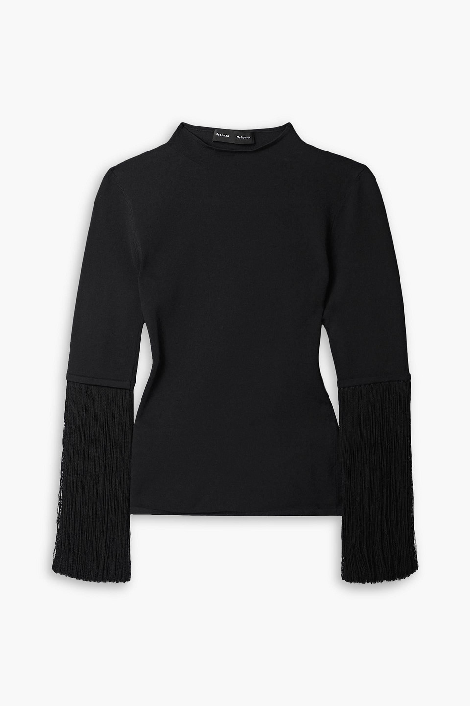 Proenza Schouler Fringed Stretch-jersey Sweater In Black