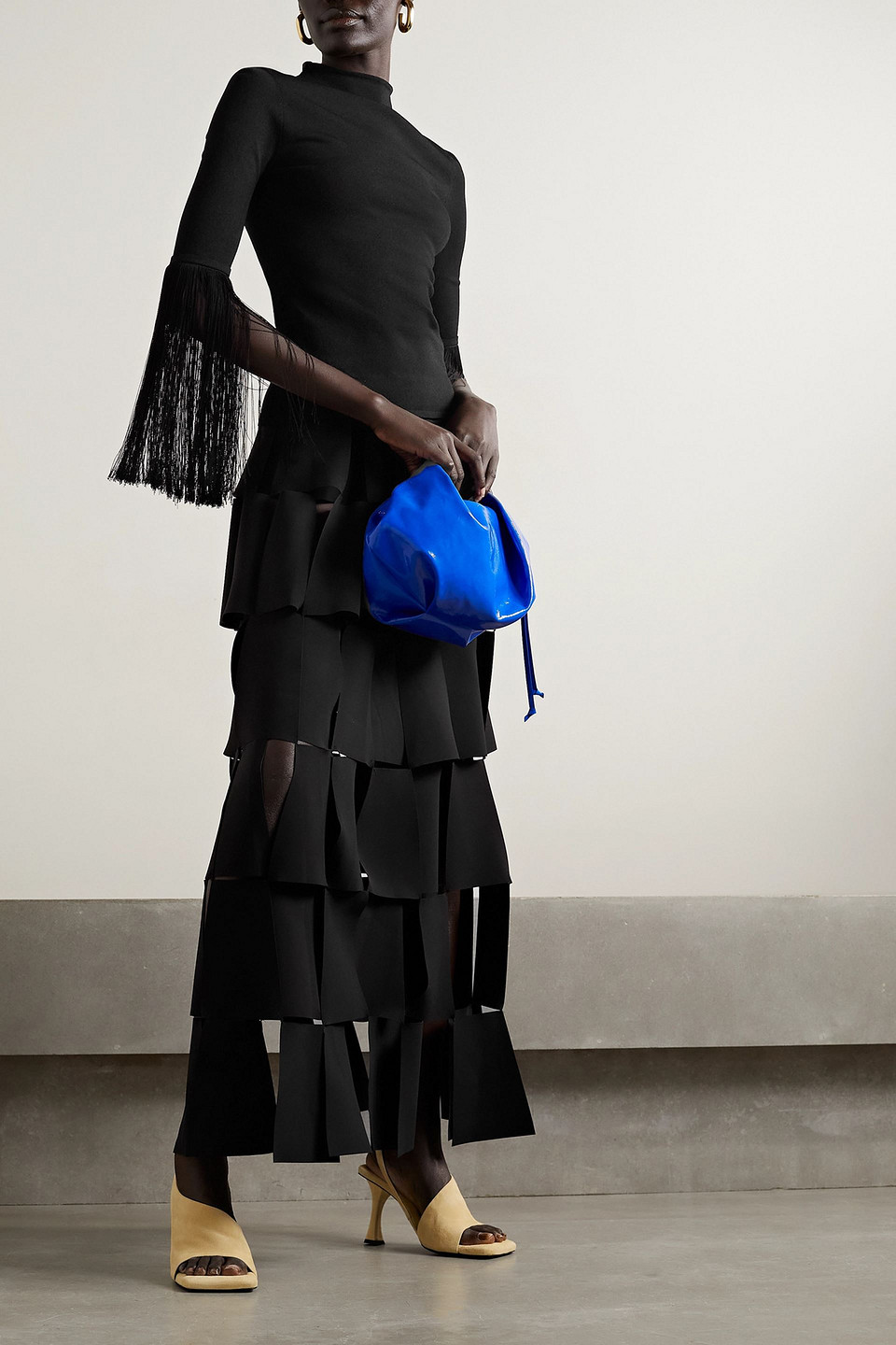 Proenza Schouler Fringed Stretch-jersey Sweater In Black