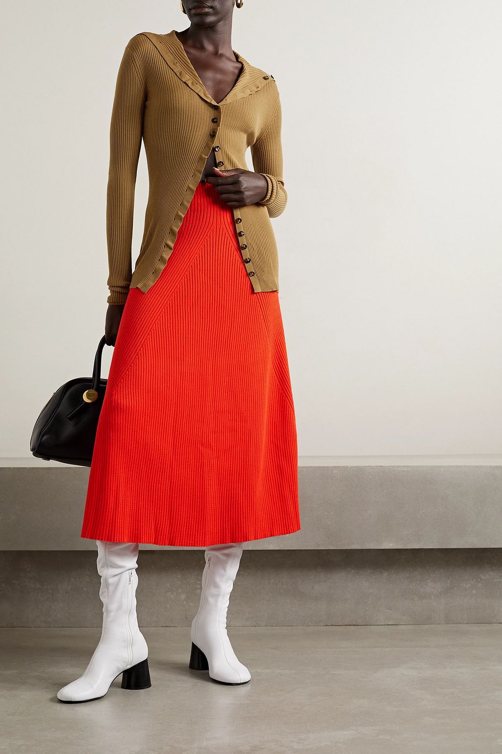 PROENZA SCHOULER كارديغان من صوف المارينو بكشاكش