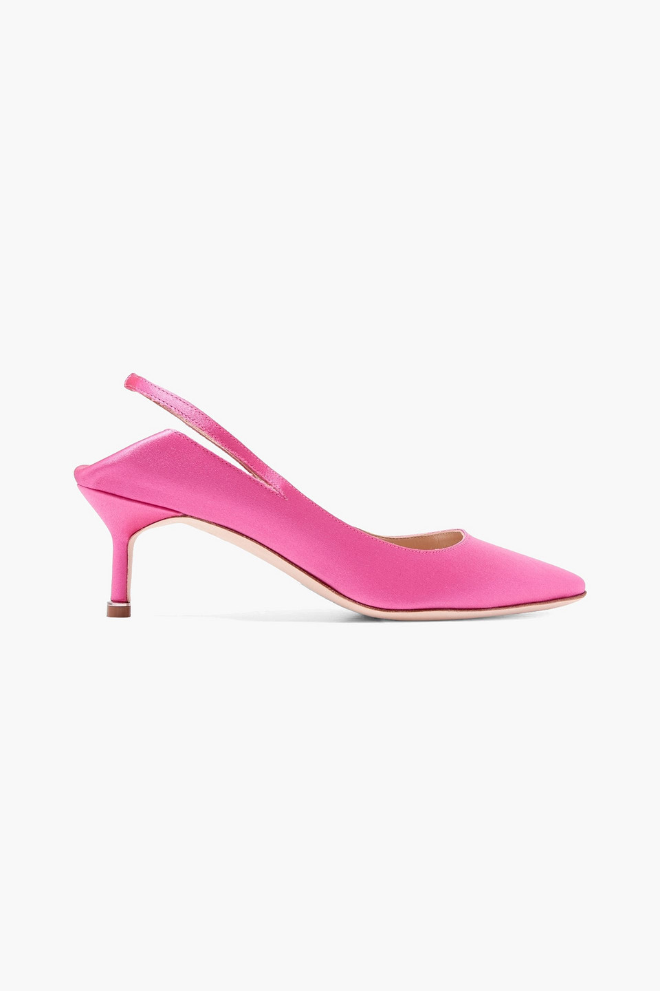 Vetements Satin Slingback Pumps In Bright Pink