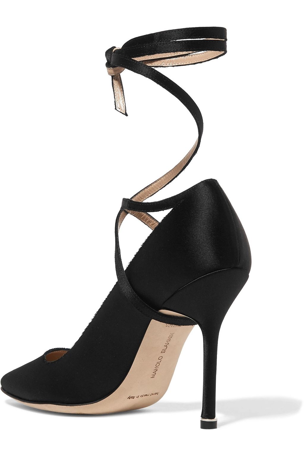VETEMENTS X MANOLO BLAHNIK Lace-up satin pumps