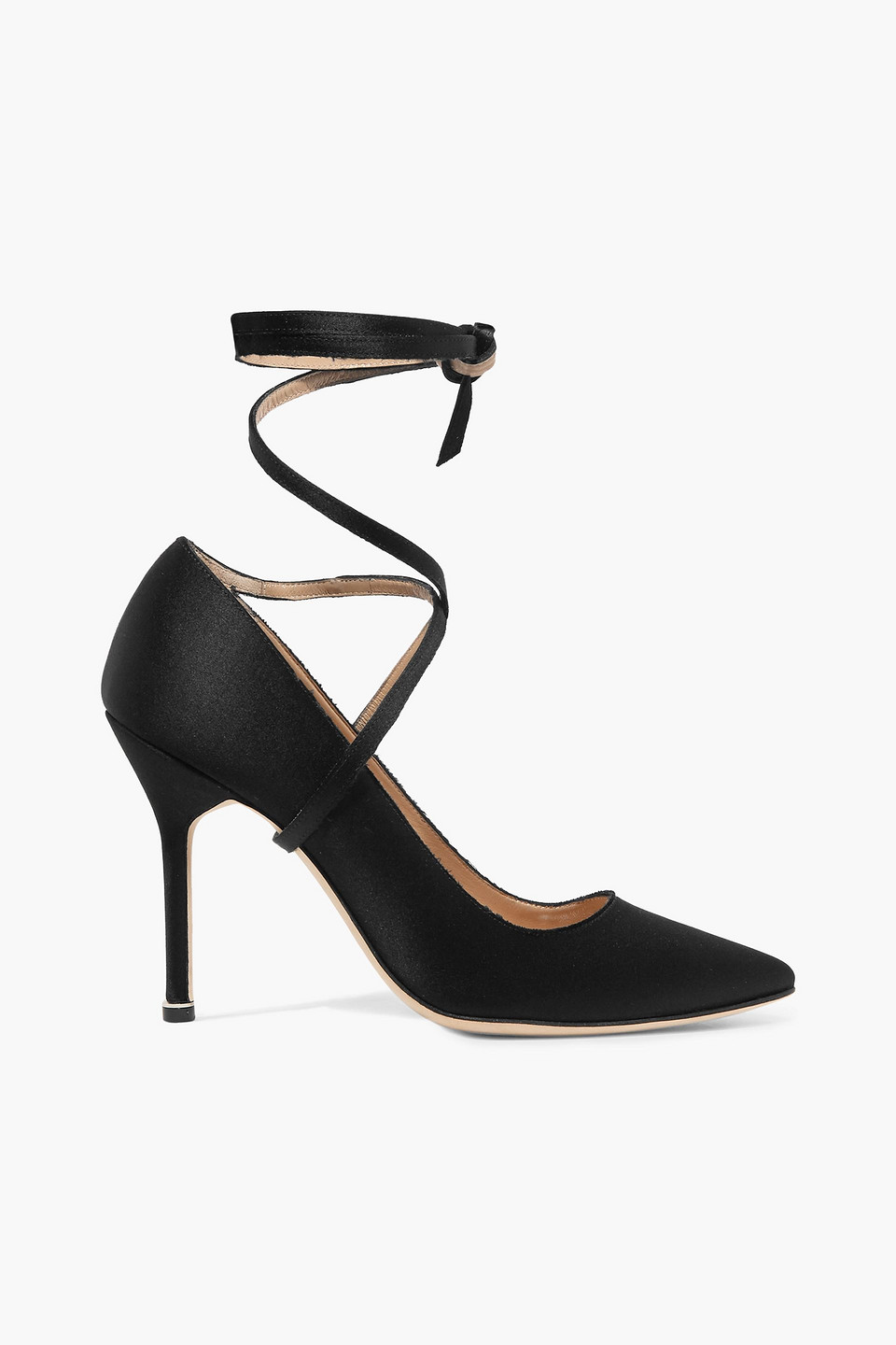 Vetements Lace-up Satin Pumps In Black