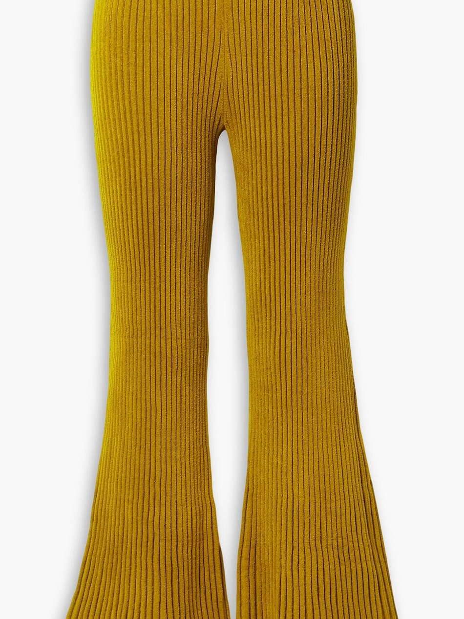 ribbed velvet flared pants