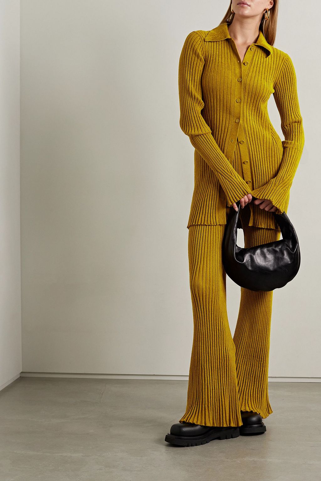 PROENZA SCHOULER قميص من المخمل المضلّع