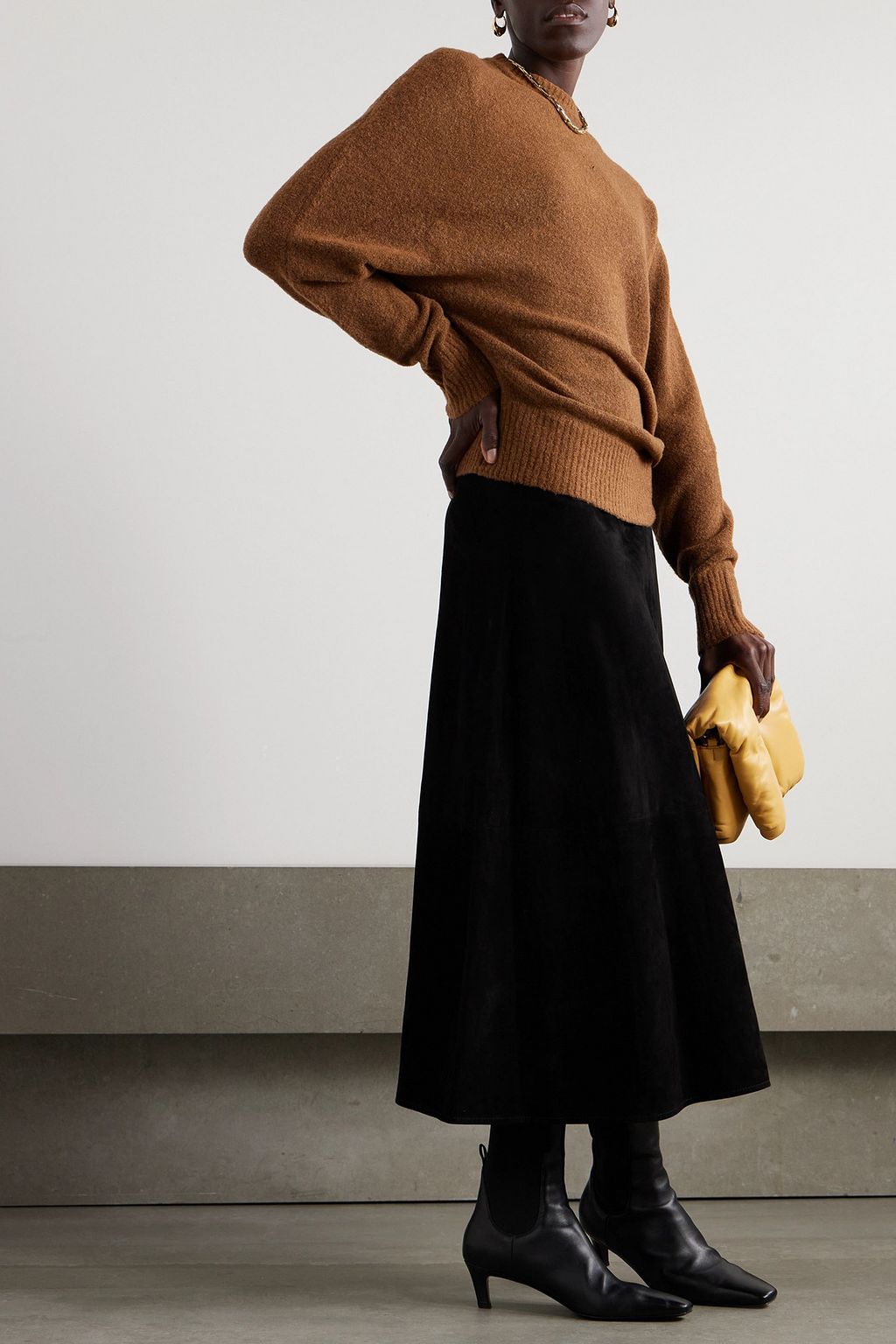 PROENZA SCHOULER كنزة رياضية من نسيج محبوك بتصميم منسدل