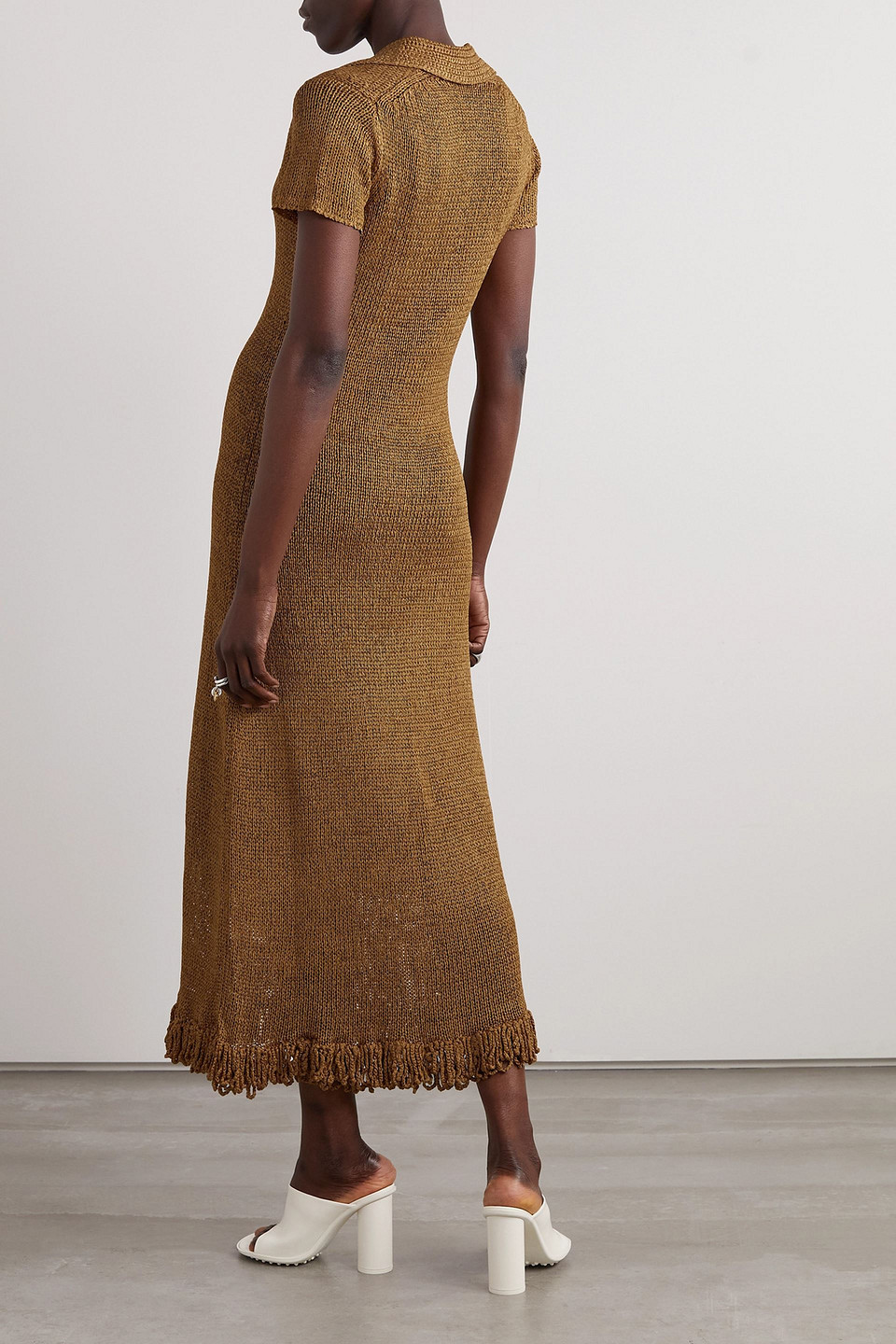 PROENZA SCHOULER FRINGED CROCHET-KNIT MAXI DRESS