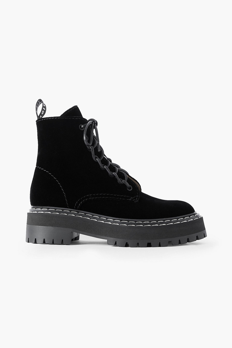 Proenza Schouler Sewing Details Round Head Short Boots In Black