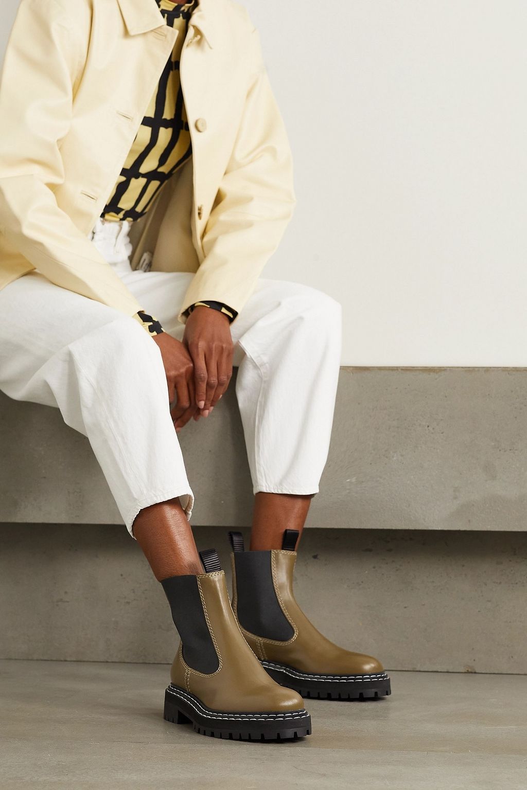 proenza schouler topstitched leather chelsea boots