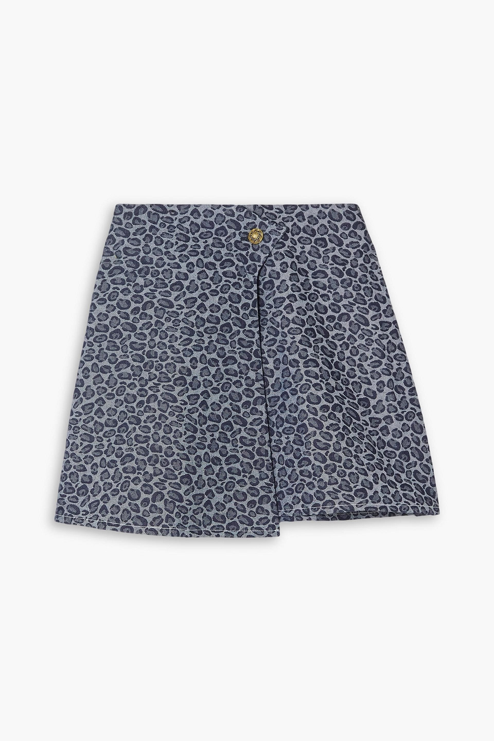 Tolu Coker The Vanguard Denim-jacquard Mini Wrap Skirt In Navy