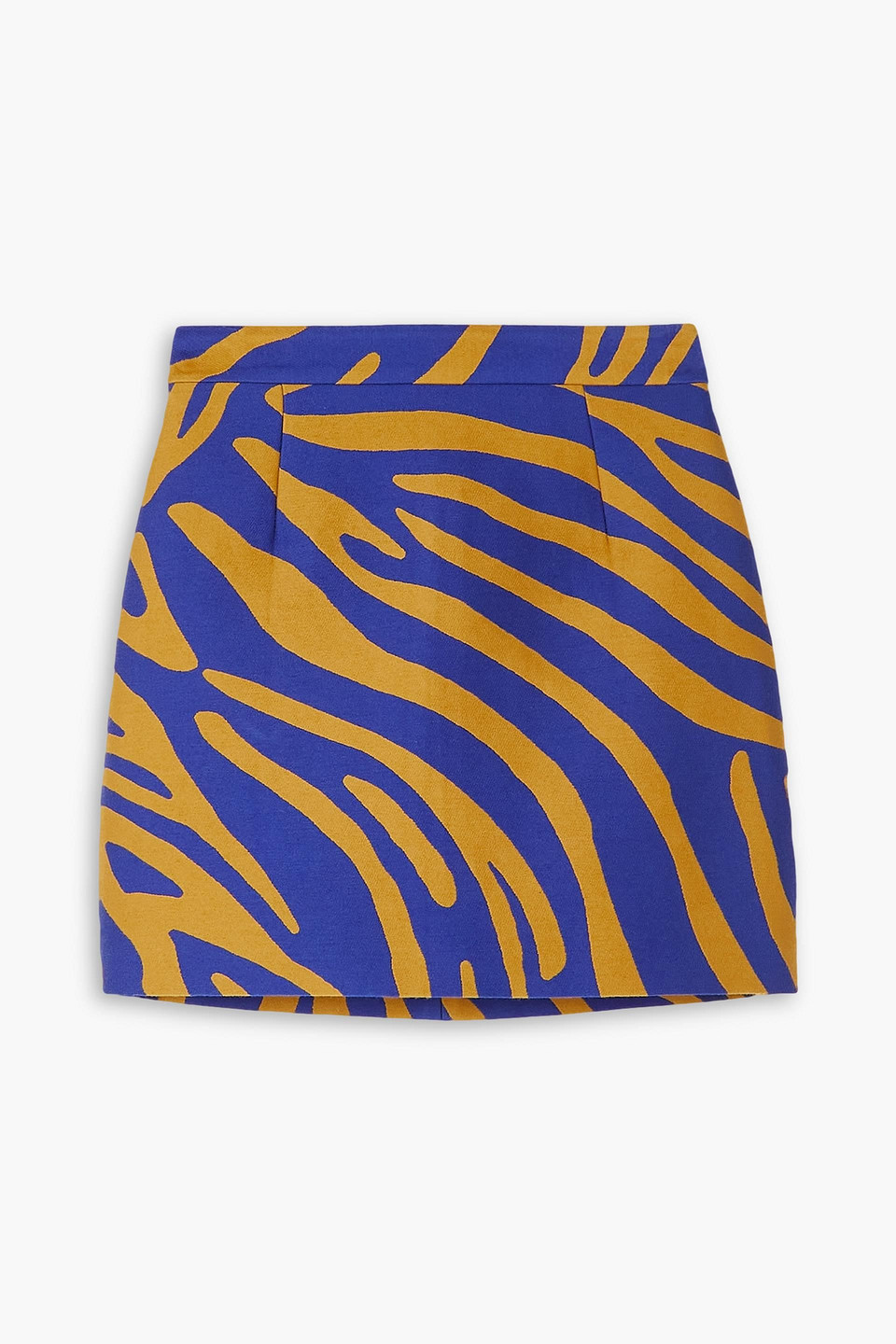 Proenza Schouler Zebra-jacquard Cotton And Silk-blend Mini Skirt In Cobalt Blue