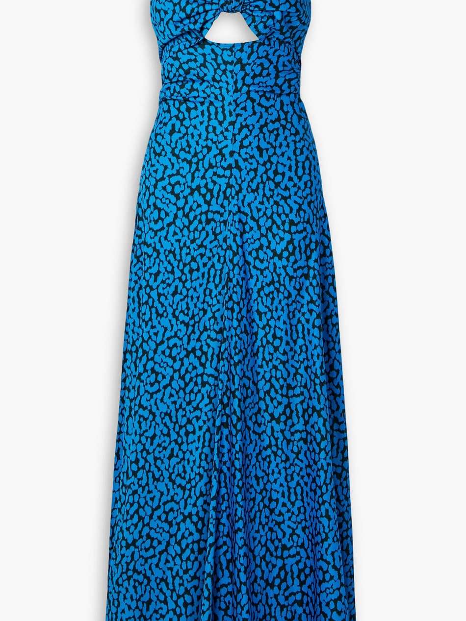 cutout leopard-print crepe maxi dress