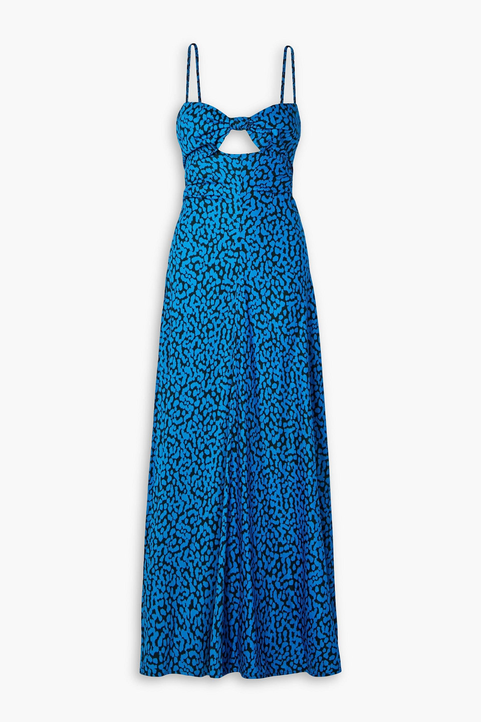 Proenza Schouler Cutout Leopard-print Crepe Maxi Dress In Blue