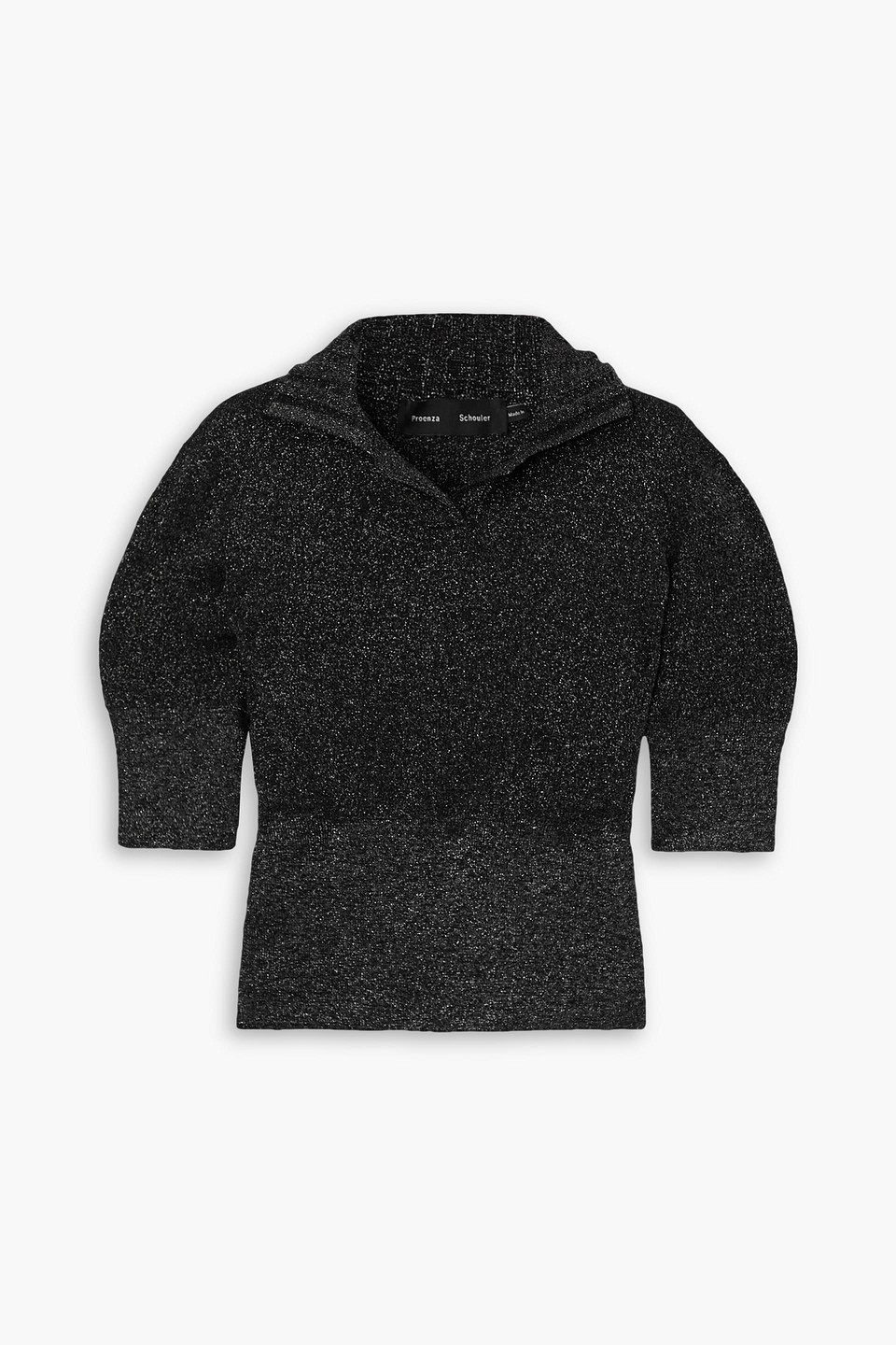 Proenza Schouler Metallic Knitted Top In Black