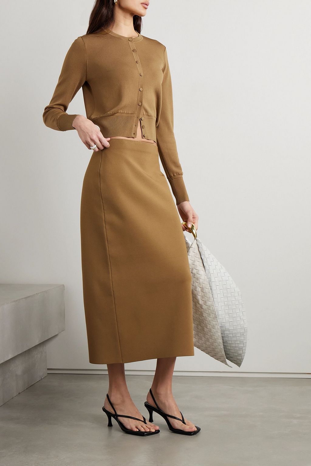 PROENZA SCHOULER 스트레치 니트 미디 스커트