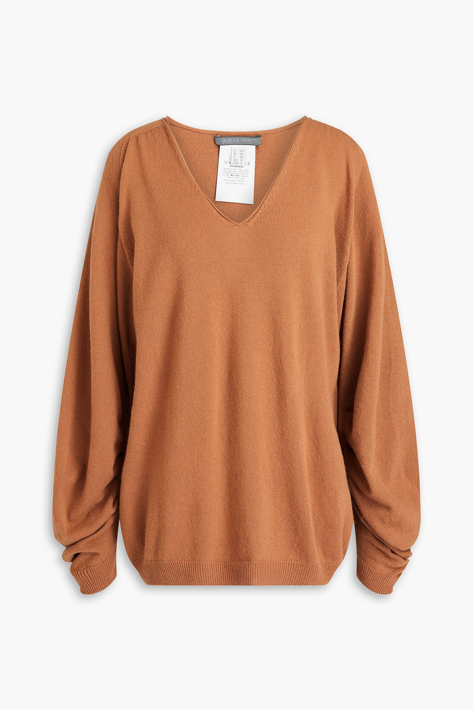 Alberta Ferretti Wool And Cashmere-blend Sweater In Camel