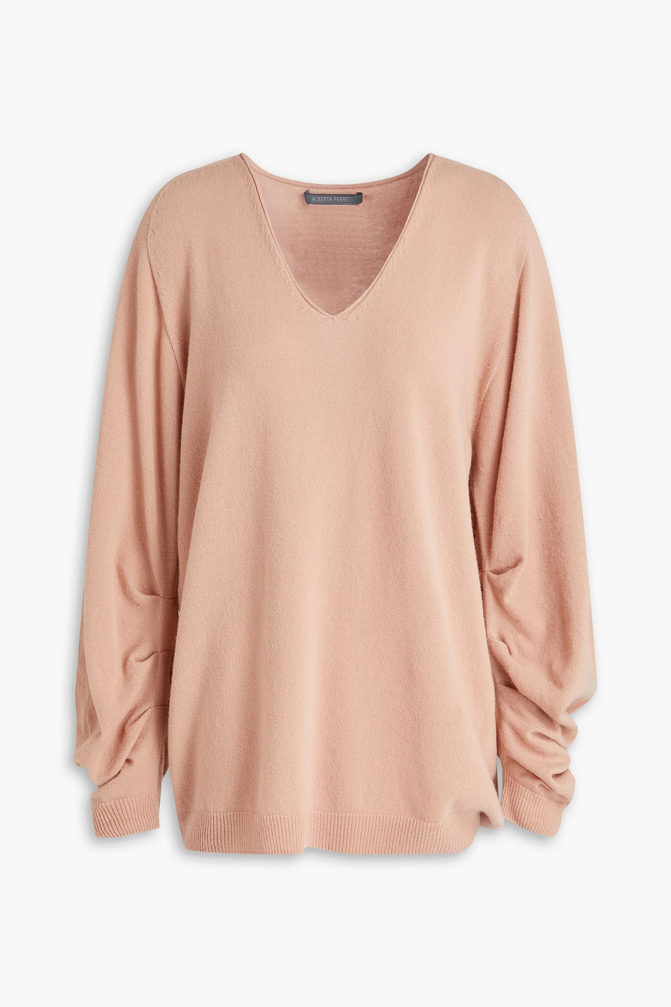 Alberta Ferretti Wool And Cashmere-blend Sweater In Blush