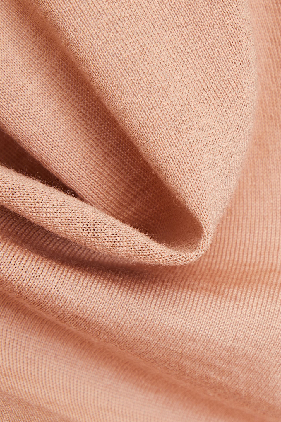 Alberta Ferretti Lace-trimmed Wool Sweater In Blush