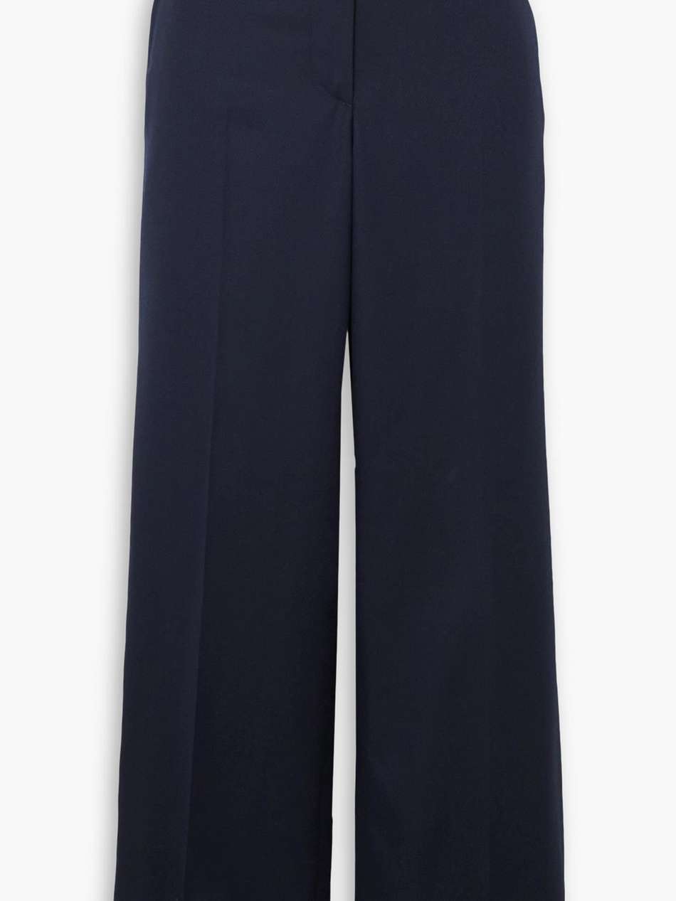 wool-twill straight-leg pants