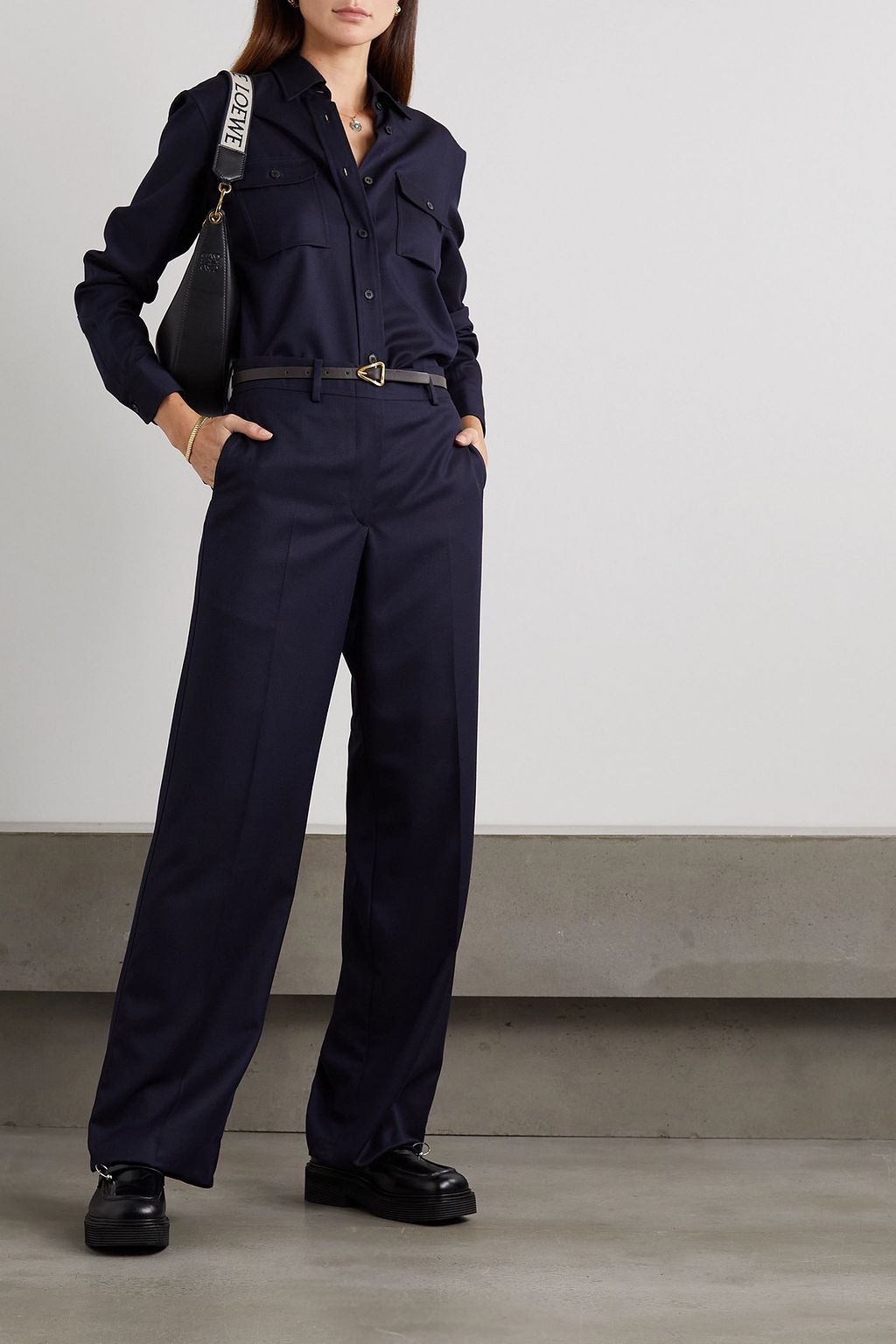 BRIONI بنطال من صوف التويل بأرجل مستقيمة