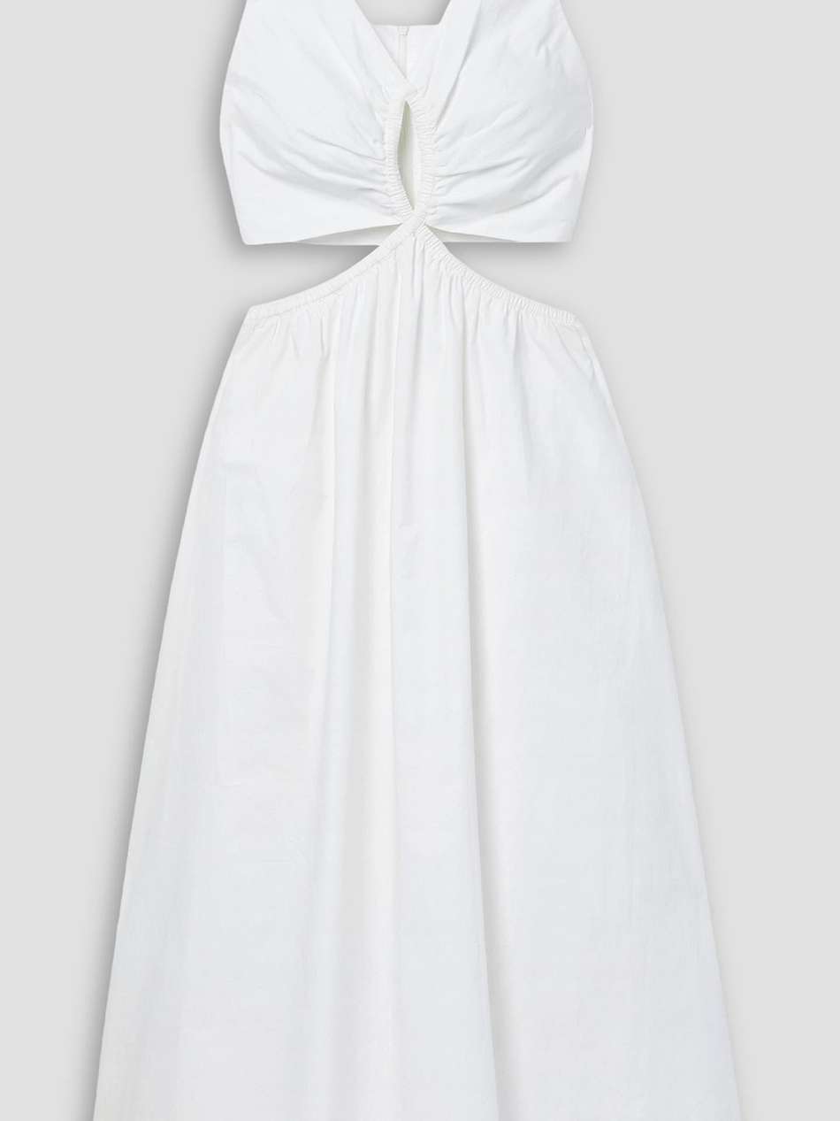 dione cutout cotton-poplin midi dress