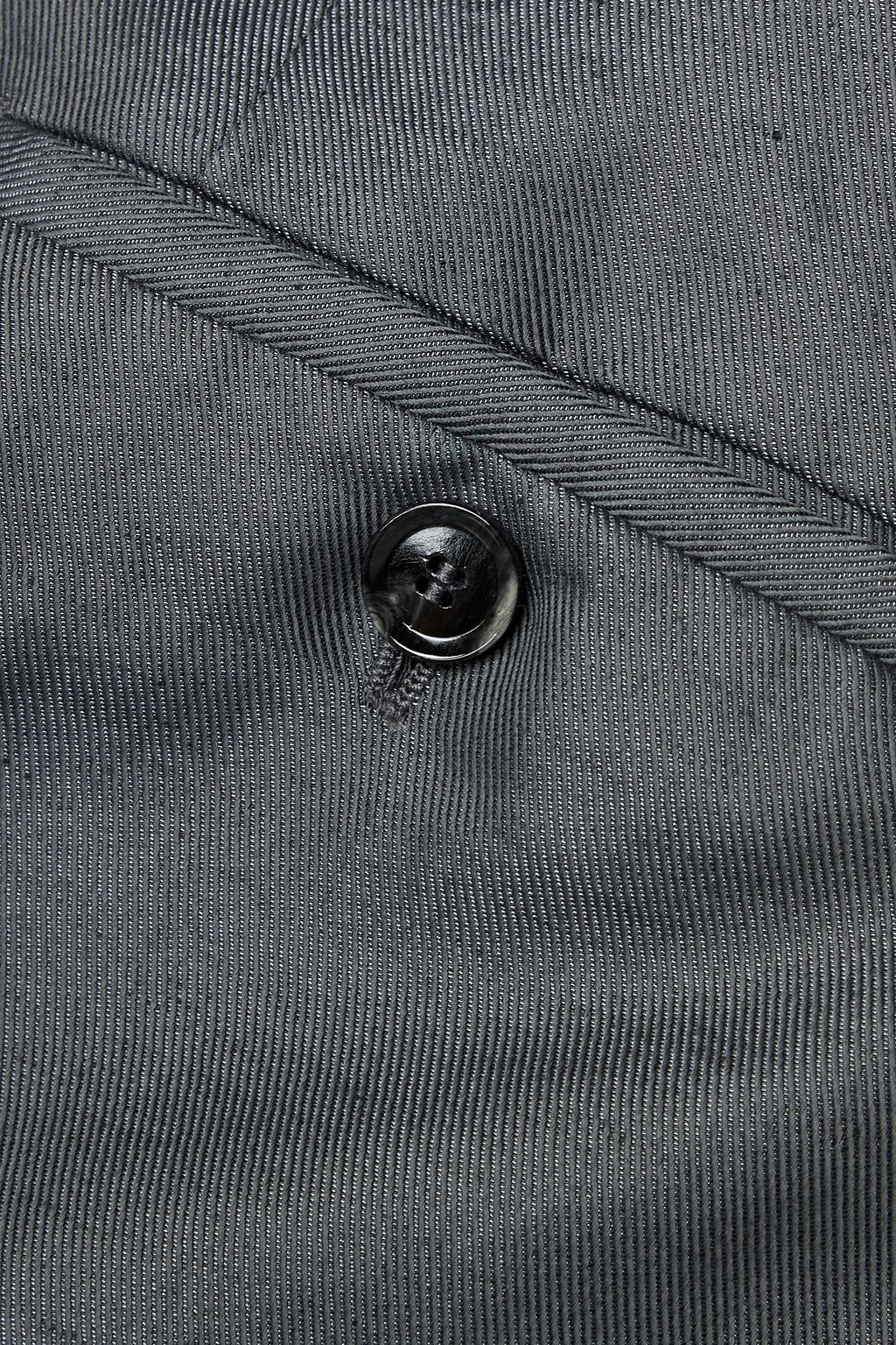 BRIONI بنطال بأرجل مستقيمة من الغبردين بمزيج القطن والكتّان والحرير