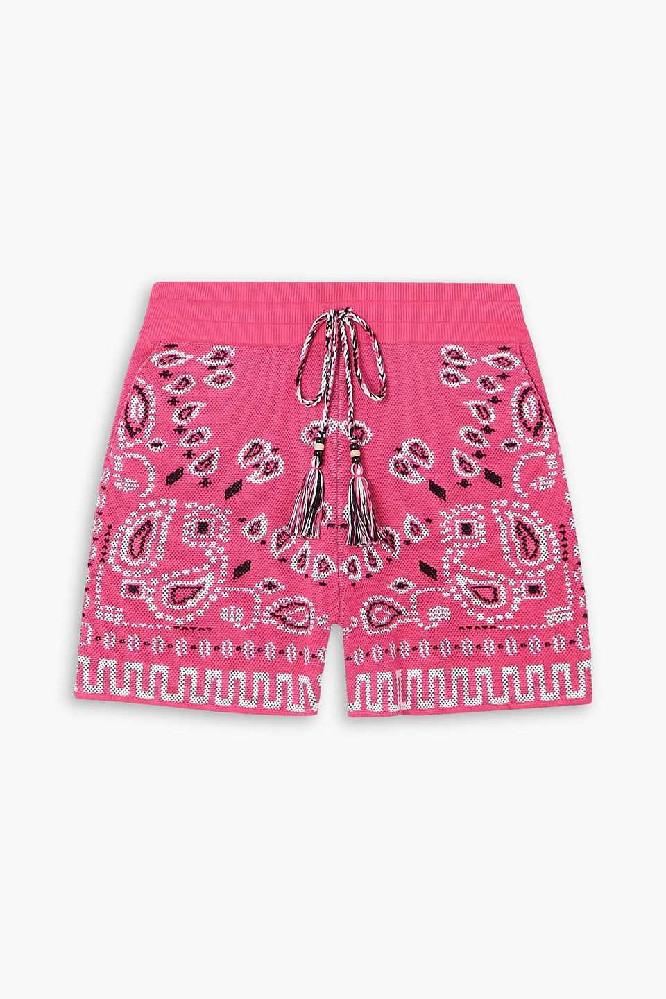 Alanui Bandana Print Drawstring Waist Shorts In Fuchsia