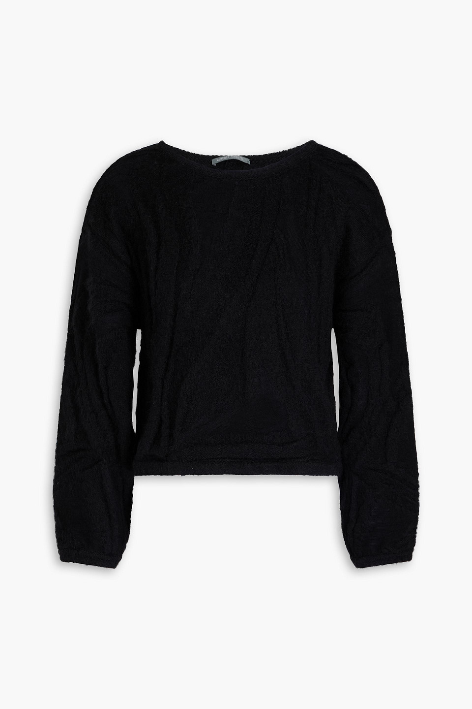 Alberta Ferretti Wool Knit Crewneck Sweater In Black