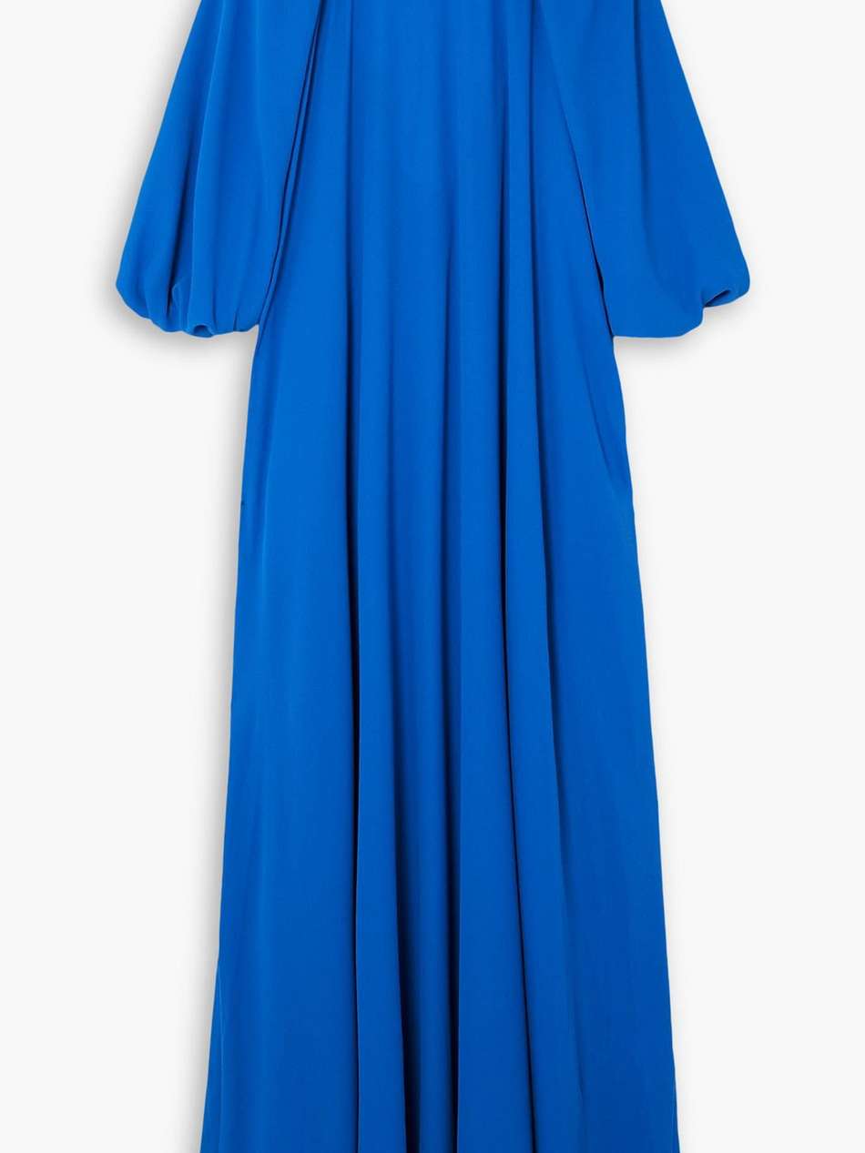 frida tie-detailed open-back chiffon maxi dress