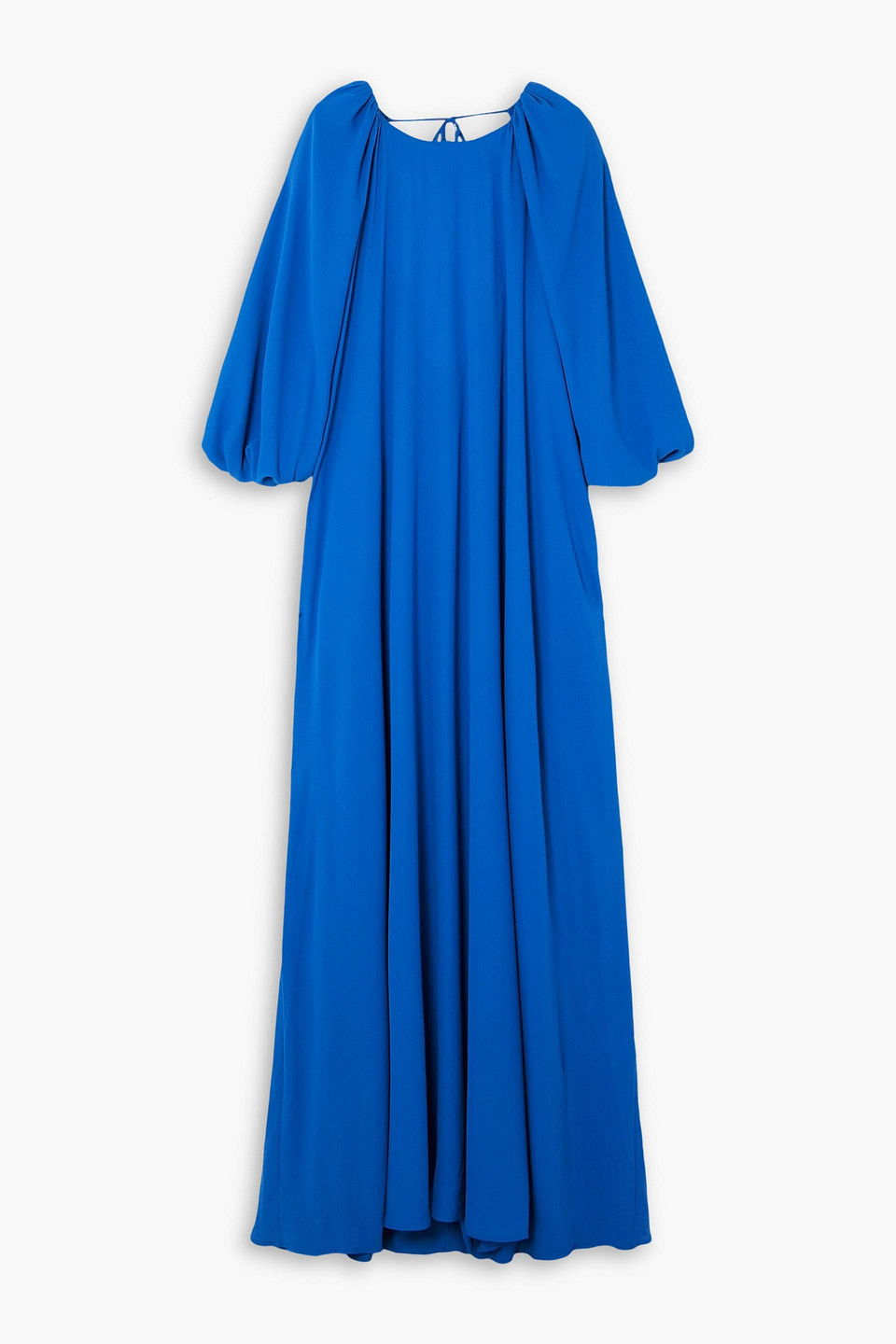 Bernadette Frida Tie-detailed Open-back Chiffon Maxi Dress In Cobalt Blue