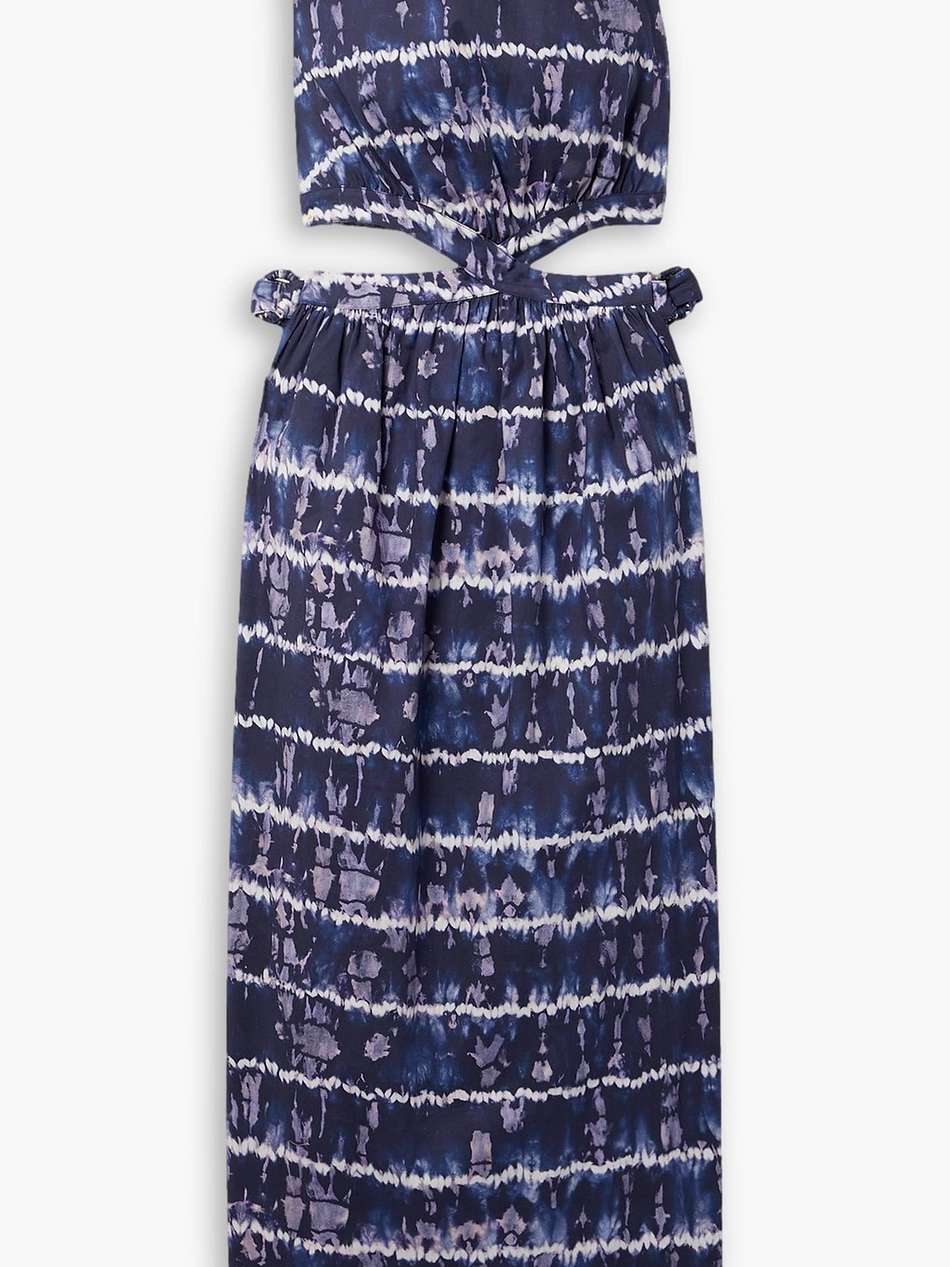 ashima cutout tie-dyed cotton-blend poplin midi dress