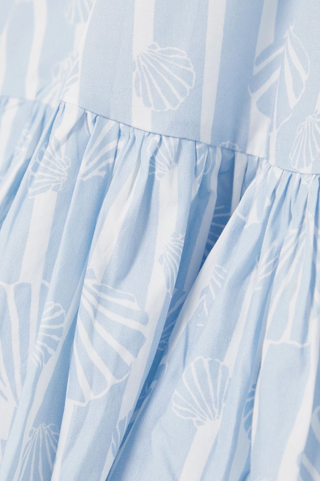 BATSHEVA X LAURA ASHLEY Laura Ashley + فستان May متوسط الطول من قطن بوبلين بطبعة الأزهار وكشاكش