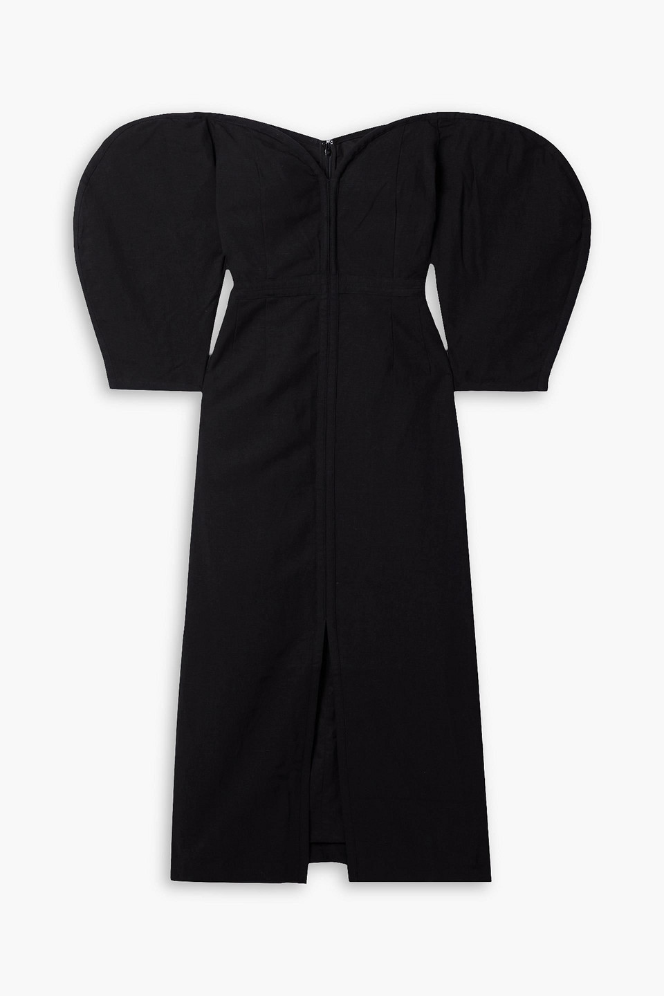 MARA HOFFMAN LEONARA OFF-THE-SHOULDER TENCEL™ LYOCELL AND LINEN-BLEND MIDI DRESS