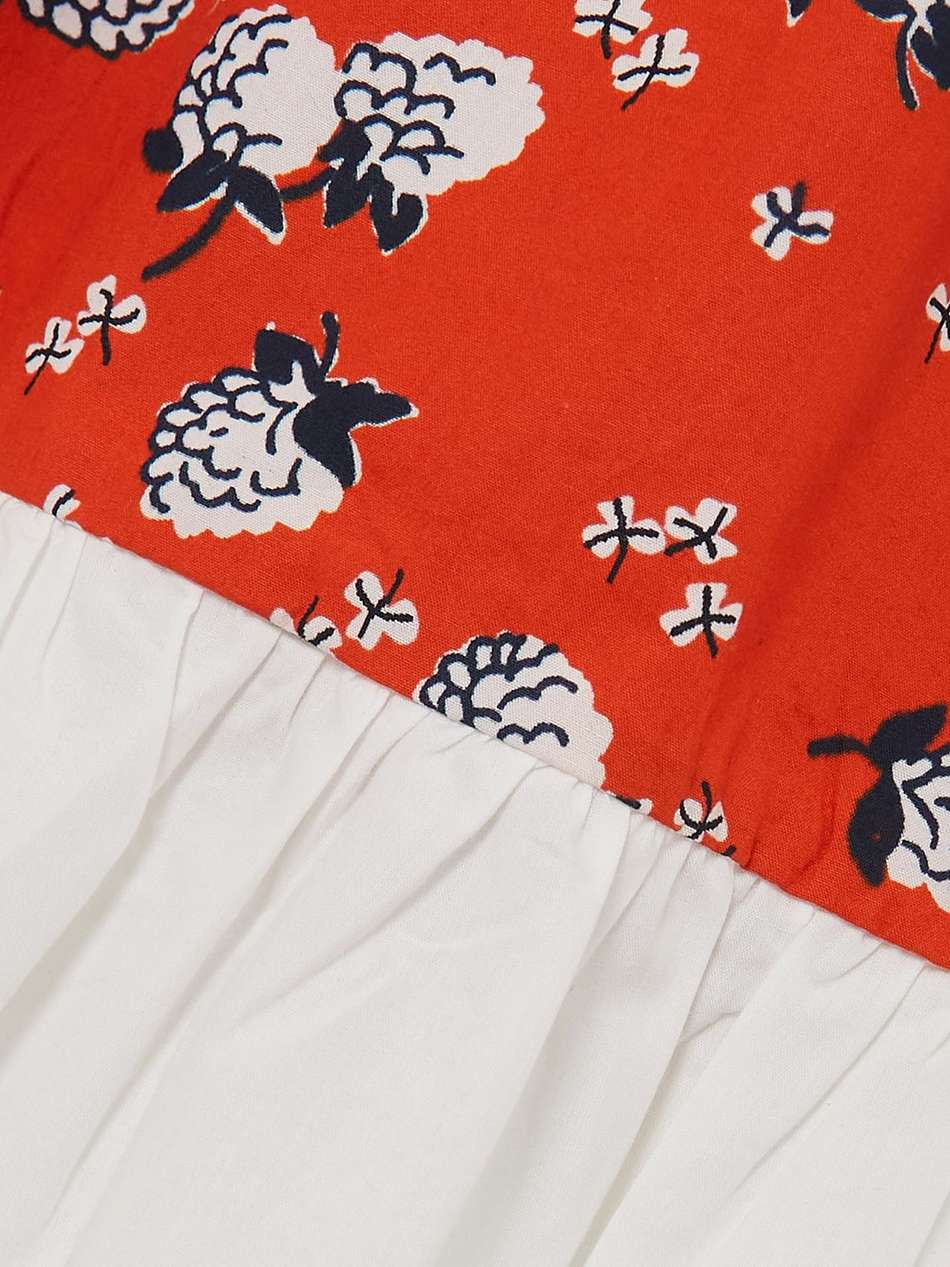 ruffled printed cotton-poplin mini dress