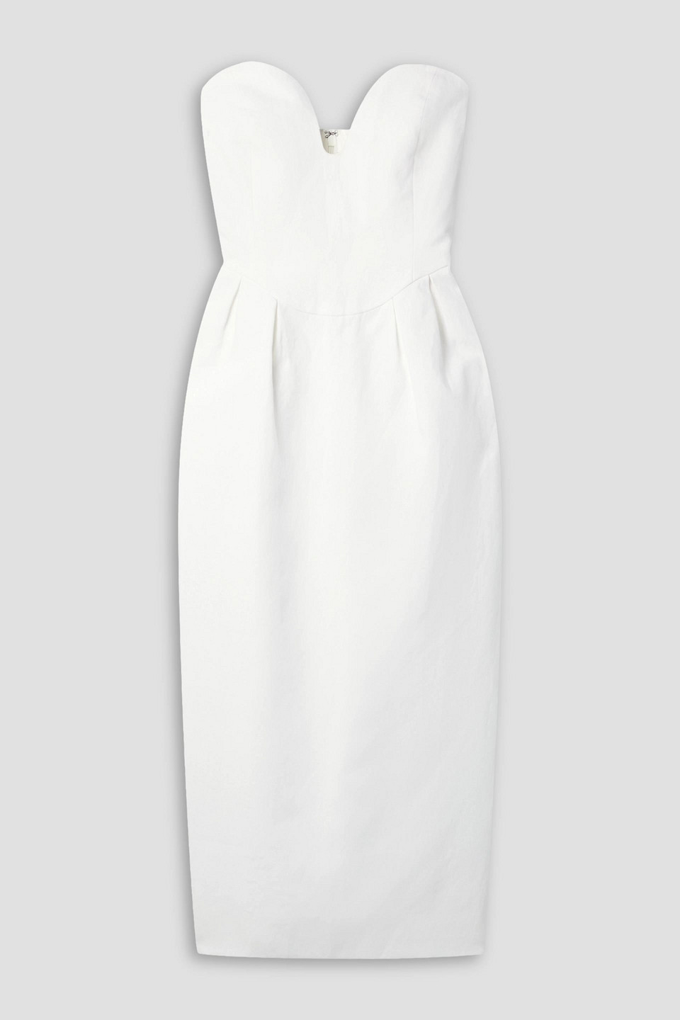 Mara Hoffman Isla Strapless Tencel Lyocell And Linen-blend Midi Dress In White