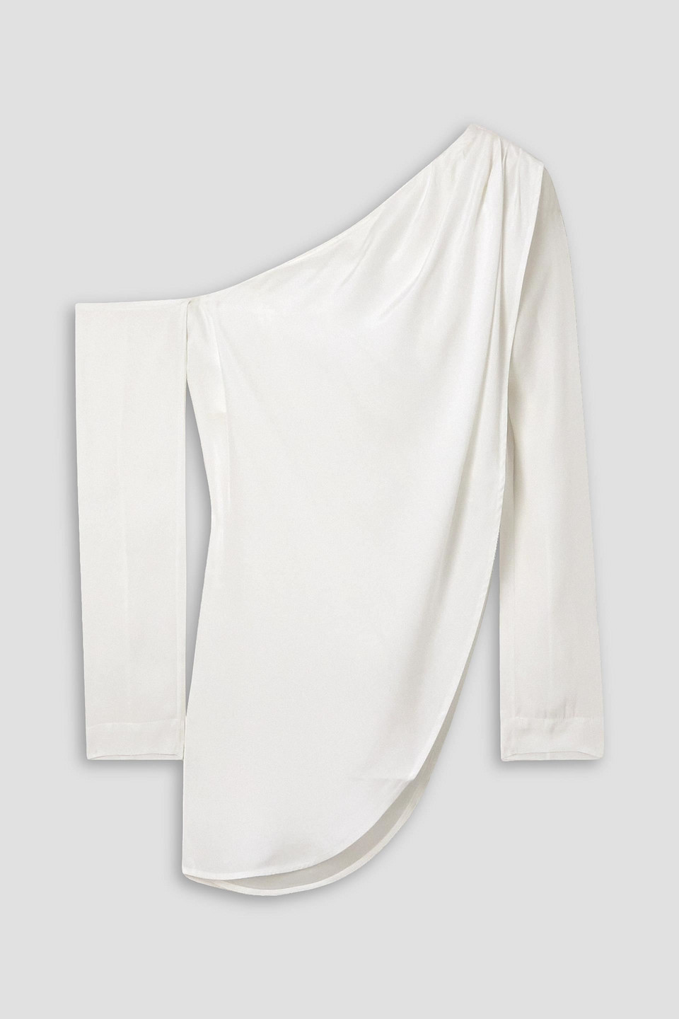 Gauge81 Toho One-shoulder Draped Silk Tunic In White