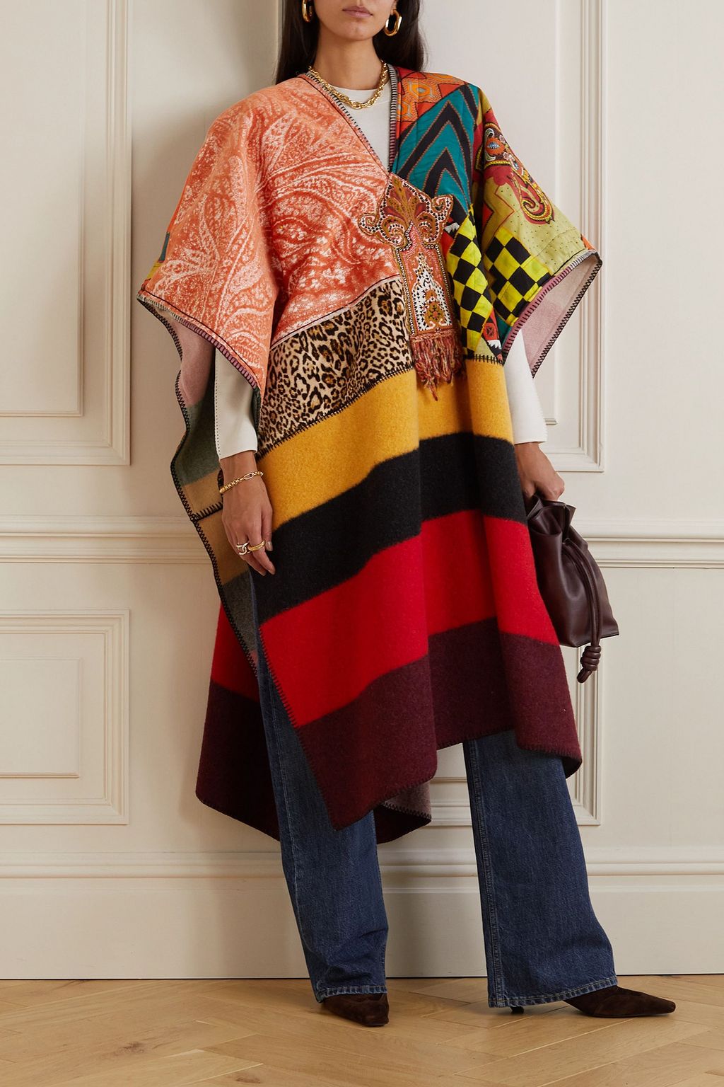 ETRO بونشو من مزيجٍ من الصوف بطبعات