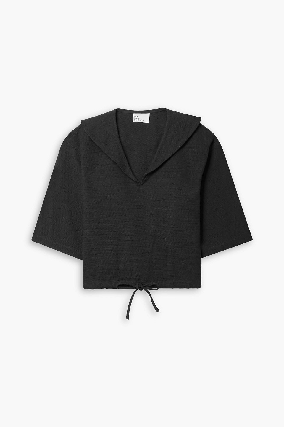 Lisa Marie Fernandez Sailor Cotton-blend Bouclé Top In Black