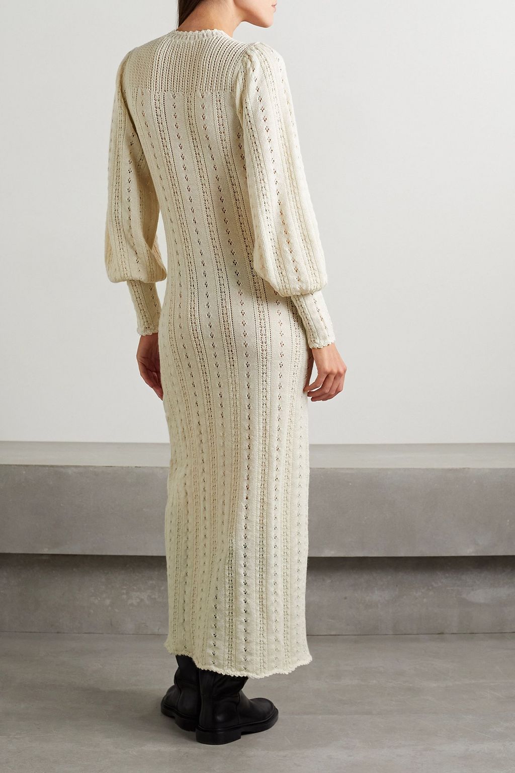 DÔEN Rosie pointelle-knit alpaca and silk-blend midi dress