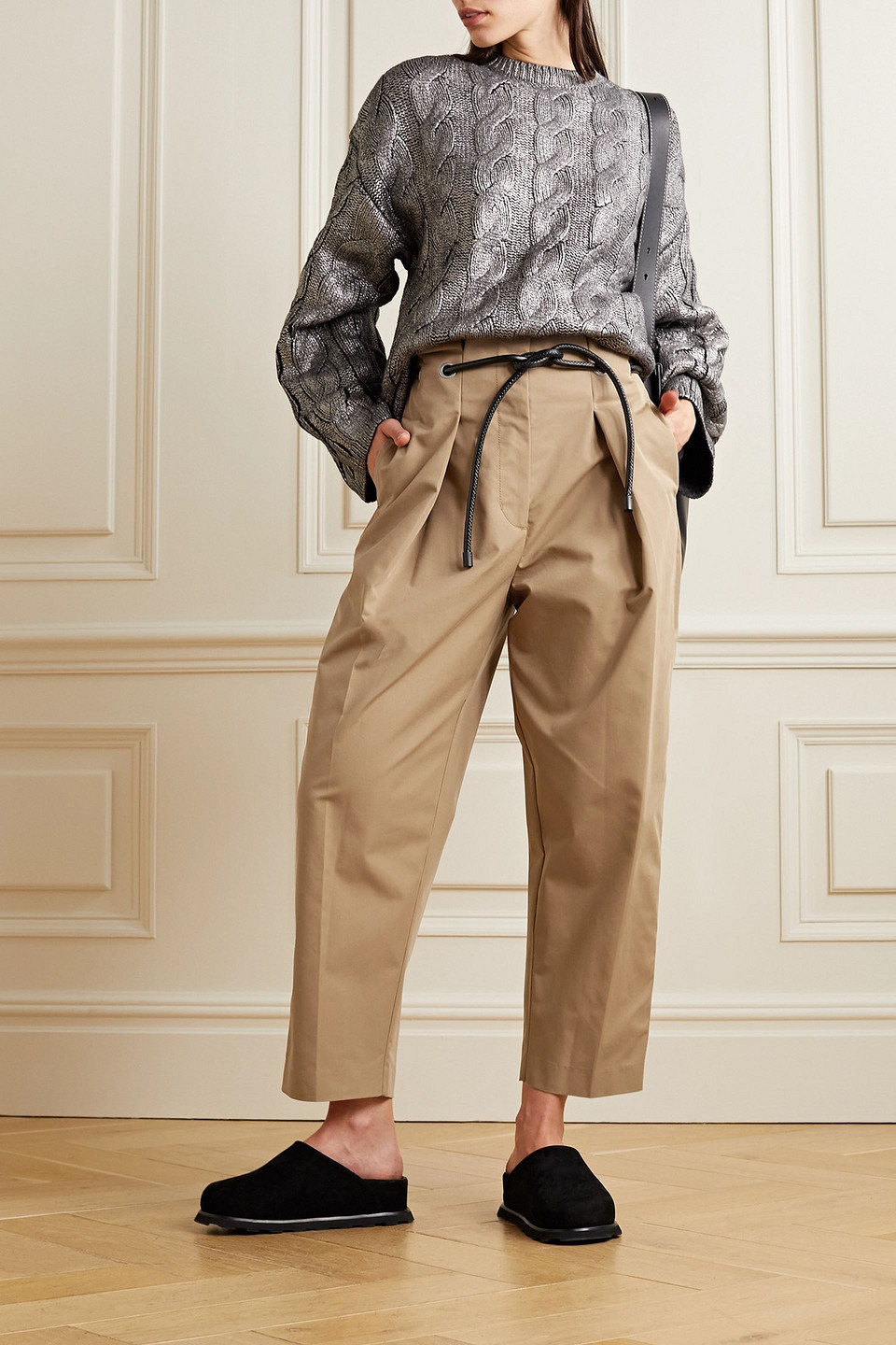  3.1 Phillip Lim - Origami Hose Mit Geradem Bein Aus Einer Baumwollmischung Mit Falten Und Bindegürtel - Neutral - Us 00 