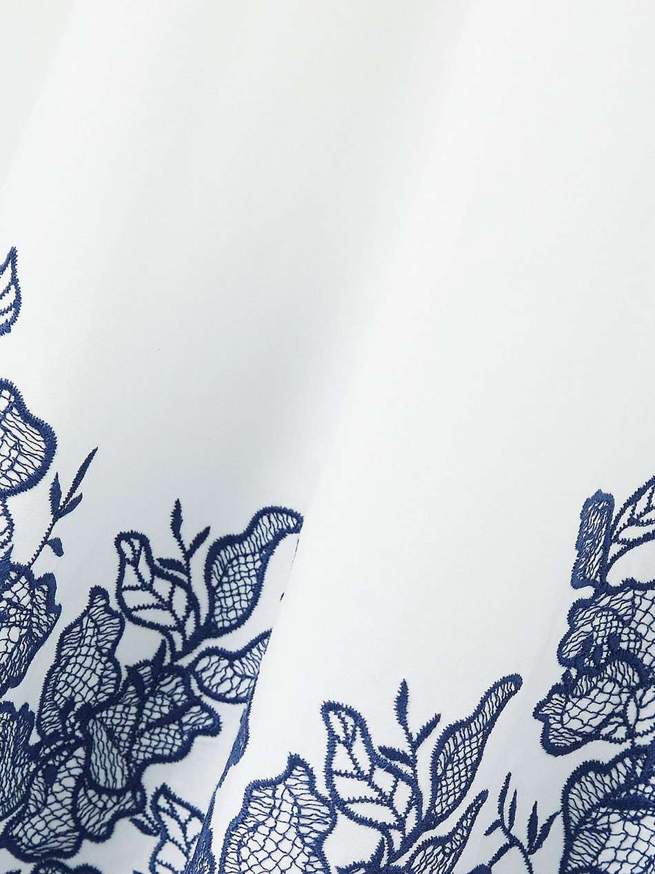 bianca smocked embroidered cotton midi dress