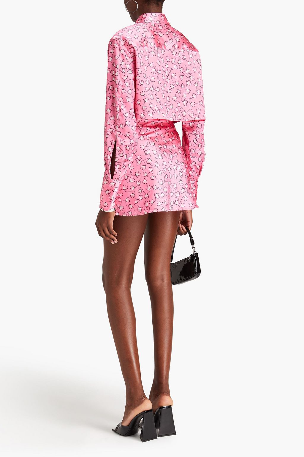 ROTATE BIRGER CHRISTENSEN Printed satin mini skirt