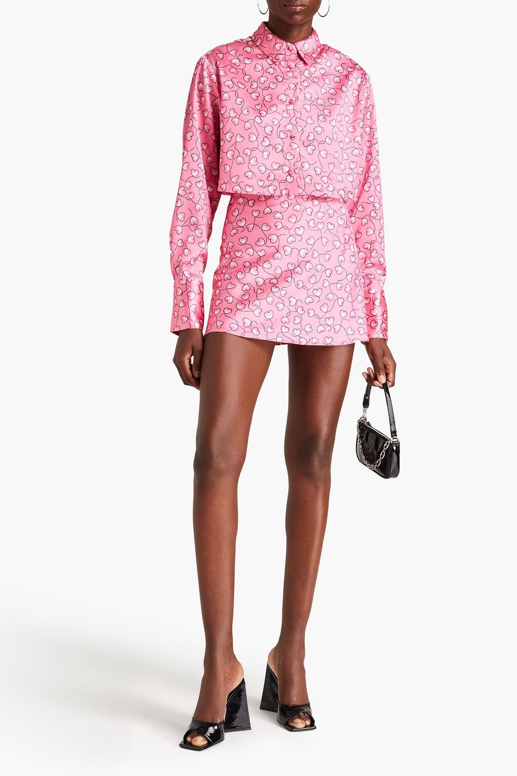 ROTATE BIRGER CHRISTENSEN Printed satin mini skirt