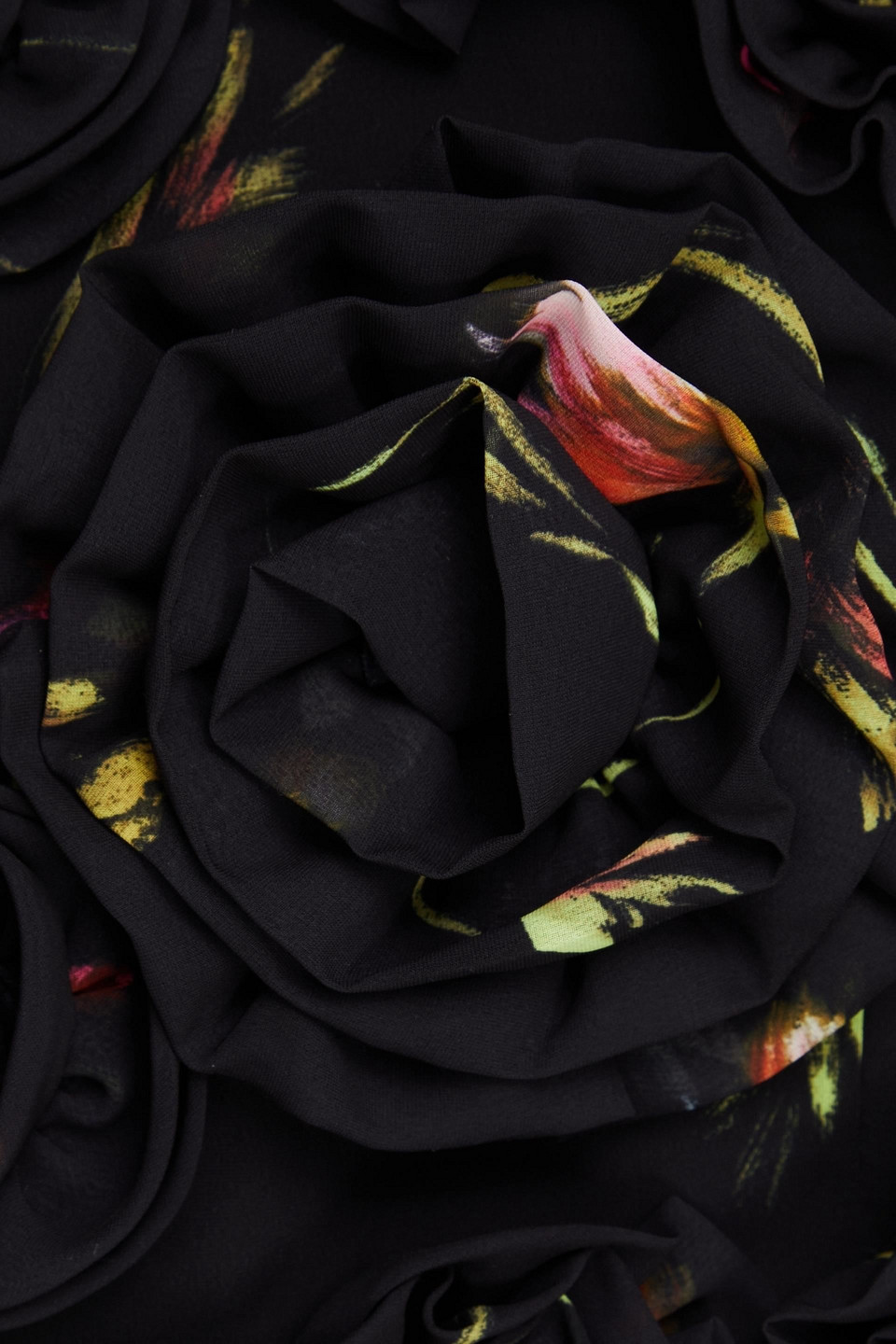 Rotate Birger Christensen Open-back Floral-print Chiffon Halterneck Mini Dress In Black
