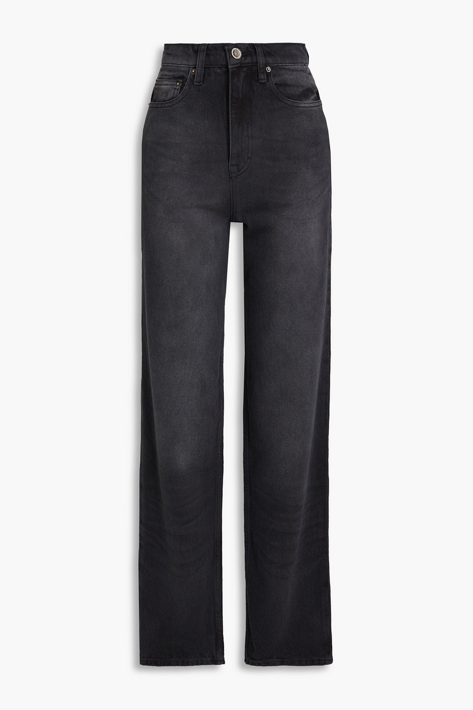 Rotate Birger Christensen Two-tone Tapered Jeans In Charcoal