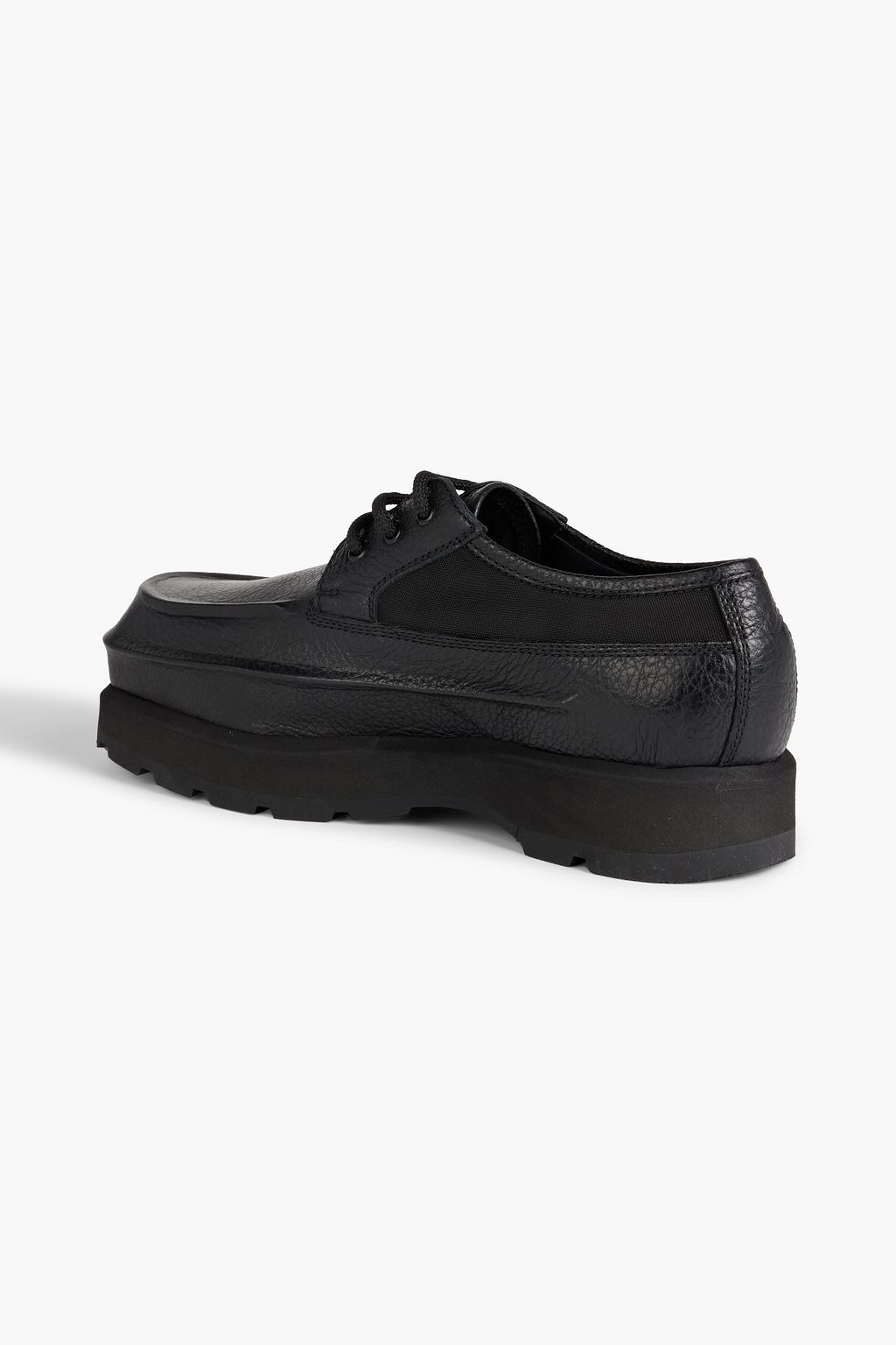 ACNE STUDIOS Canvas-trimmed pebbled-leather derby shoes