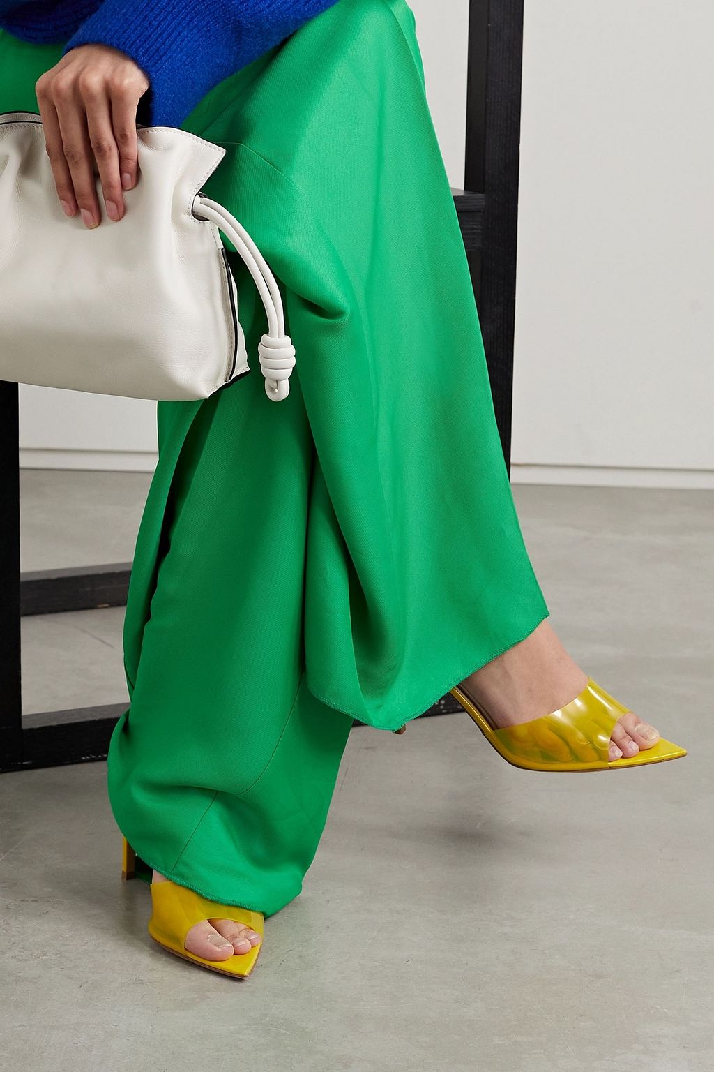 GIANVITO ROSSI Elle 85 patent-leather and PVC mules