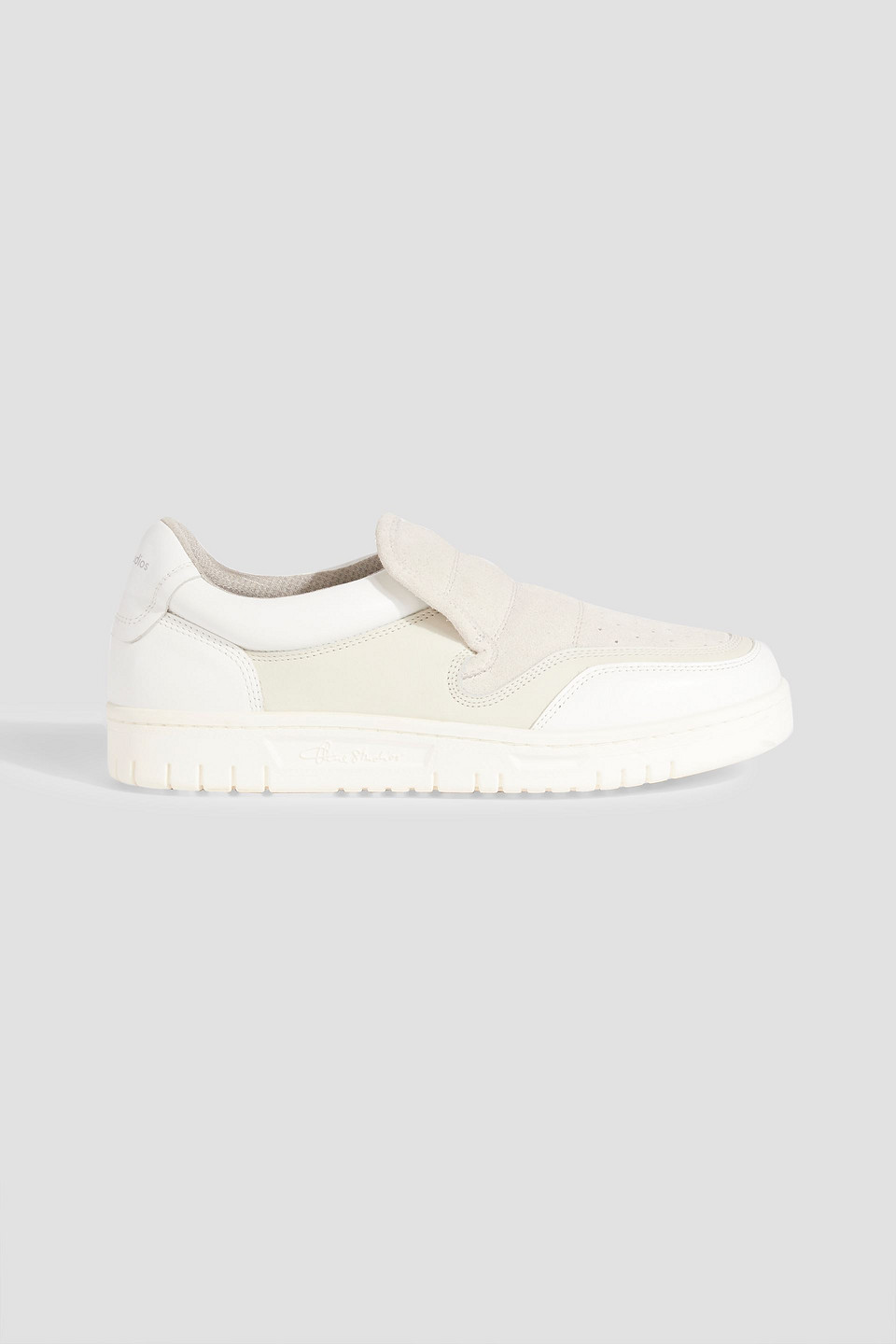 Acne Studios Suede And Leather Slip-on Sneakers In White
