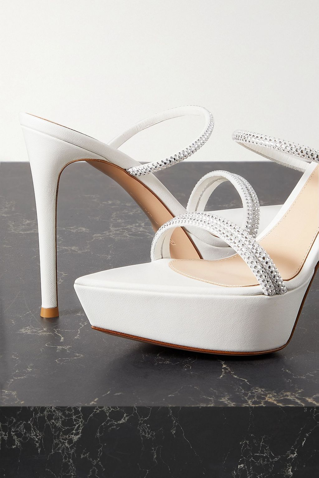 GIANVITO ROSSI Cannes crystal-embellished leather platform sandals