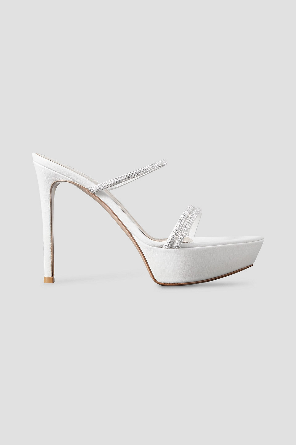 85 crystal-embellished leather platform sandals